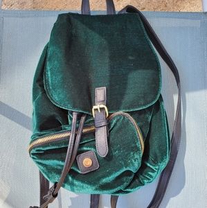 Velvet backpack purse